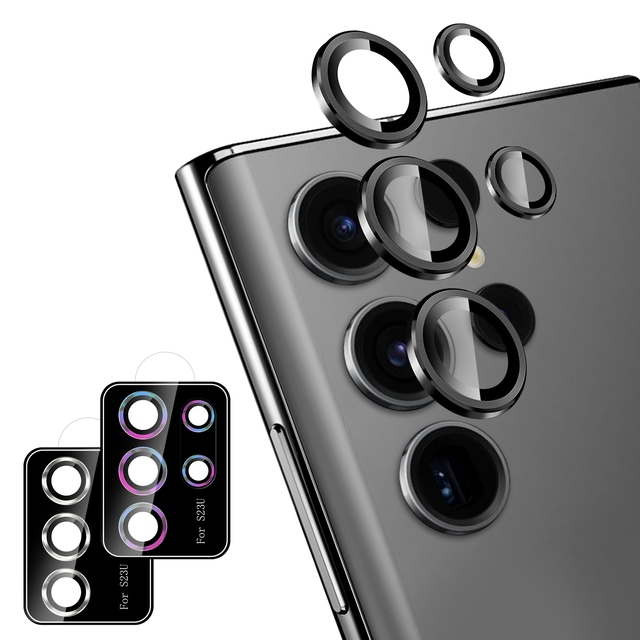 9H Tempered Glass+Aluminum Alloy Individual Eagle Eye Camera Lens Film for Samsung Galaxy S22 S23 S24 Ultra Camera Len Protector