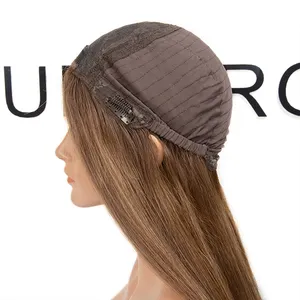 Top de seda de pelo europeo pelucas judías Topper Kippah caída pelo humano personalizado encaje superior pelucas kosher