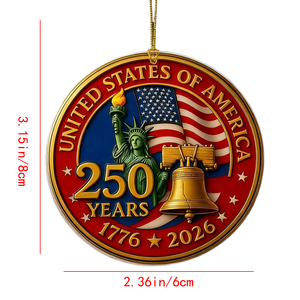 Décoration murale en acrylique 2D écologique, art populaire, souvenir, cadeau, 250e anniversaire de la Liberté américaine - Product Image 2