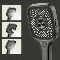 Nouvelle arrivée : Robinet de douche thermostatique en laiton à 4 fonctions, jet de pluie haute pression, finition noir mat, montage mural