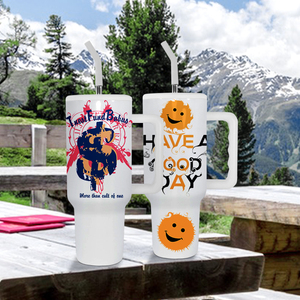 USA CN kho 40oz Mug H3.0 thăng hoa trắng 40oz đôi tường thép không gỉ du lịch xử lý Tumbler với rơm bàn chải kim loại - Product Image 5