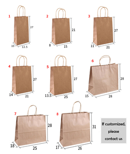 ถุงกระดาษสีน้ำตาลรักษ์โลกหลายขนาด สำหรับบรรจุภัณฑ์อาหาร ของขวัญ ช้อปปิ้ง ถุงกระดาษคราฟท์มีหูหิ้ว สำหรับร้านค้าปลีก - Product Image 6