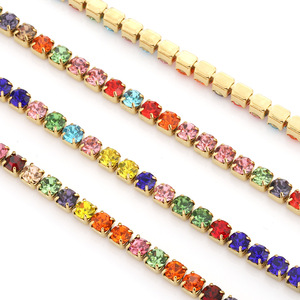 Cadena de diamantes de imitación coloridos con engaste de garra para pulseras, cinturones y accesorios de ropa H1585 - Product Image 2