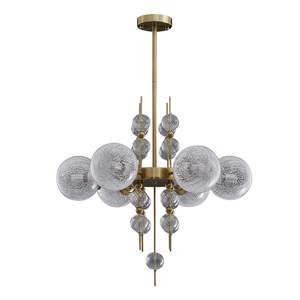 Hiện đại Chrome nghệ thuật Thiết kế ánh sáng mặt dây chuyền phòng ăn phòng khách đơn giản thủy tinh bóng đèn chùm - Product Image 3