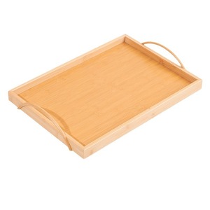 Bamboo Wooden Rectangular Serving <b>Tray</b> With Handle For <b>Tea</b> Home Hotel Restaurant Use - Product Image 5