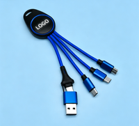 Llavero con Cable de Carga 6 en 1 y Logotipo LED Personalizado |   Cable USB de Carga Rápida Múltiple para Regalos Promocionales