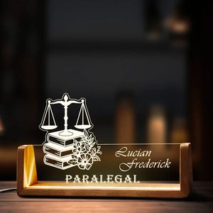 Lampe de chevet 3D créative en forme de U avec base en bois, support de lampe de bureau, cadeau de Noël en acrylique LED avec câble USB, idéal pour la décoration de bureau (ODM) - Product Image 5