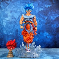 Figura de Anime Super Saiyan Goku con Doble Cabeza y Luz LED, Modelo de PVC GK, con Caja de Cartón, Venta al Por Mayor