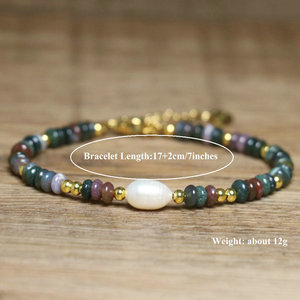 <span class=keywords><strong>Bracciale</strong></span> Boho <span class=keywords><strong>in</strong></span> Pietra Naturale per Donna, Gioiello con Catene <span class=keywords><strong>in</strong></span> Acciaio Inossidabile, <span class=keywords><strong>Bracciale</strong></span> Regolabile Intrecciato a Mano con <span class=keywords><strong>Perle</strong></span>, Regalo - Product Image 2