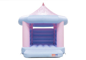 Vente entière d'usine Carrousel gonflable <span class=keywords><strong>de</strong></span> maison <span class=keywords><strong>de</strong></span> rebond <span class=keywords><strong>de</strong></span> haute qualité Château plein d'entrain rose-bleu pastel pour mariage - Product Image 2