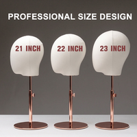 Tête de Mannequin Multi-Tailles pour Perruques avec Base Réglable, Tête d'Affichage Épinglable pour Magasin de Perruques, Salon, Photographie, Kasha Unisexe