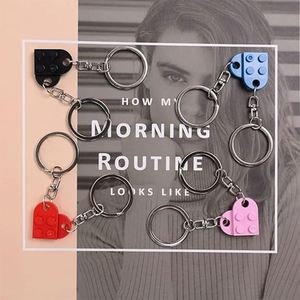 Cadeaux de Noël, porte-clés en forme de cœur pour couple, porte-clés en forme de cœur assortis en briques colorées, sans nickel, écologiques, anniversaire de mariage, RTS - Product Image 4
