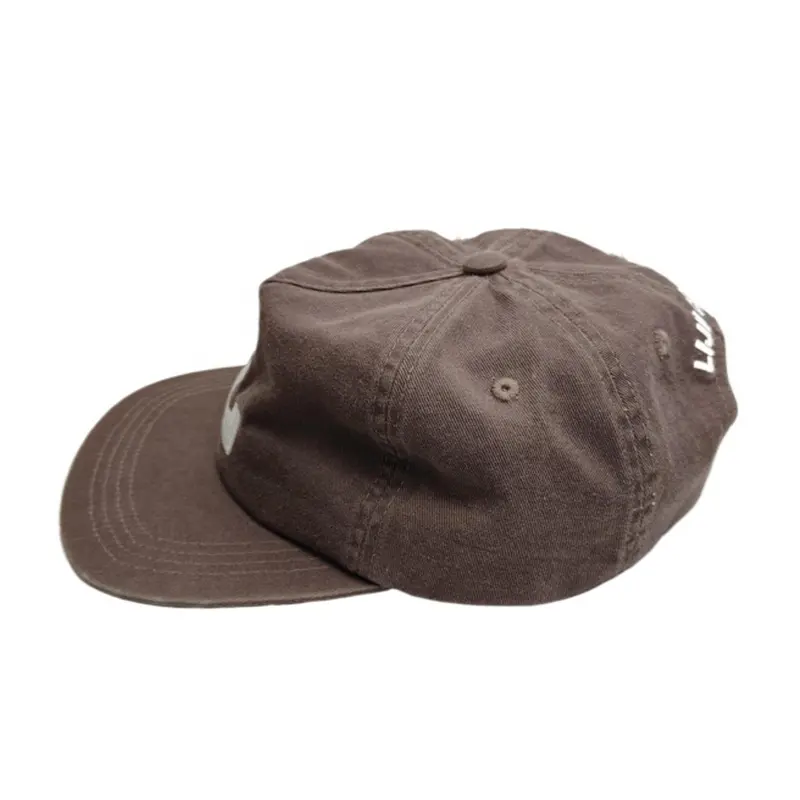OEM/ODM לא בנוי 5 פאנלים כובע היפ-הופ רקמת שרשרת שוליים שטוחים לוגו מכתב צבע אחיד מתכוונן לשני המינים סצנת קז'ואל
