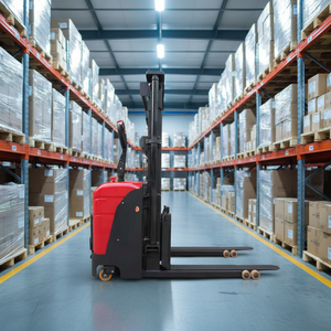 Empilhadeira Elétrica 2T 1.6m com Garfos Ajustáveis e Plataforma para Operador, Tipo Pedestre, para Uso em Armazéns - Product Image 4