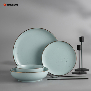 Bắc Âu đám cưới sang trọng món ăn trắng tấm ăn tối Bộ đồ ăn đặt tùy chỉnh Vàng cạnh gốm bộ đồ ăn đặt - Product Image 5