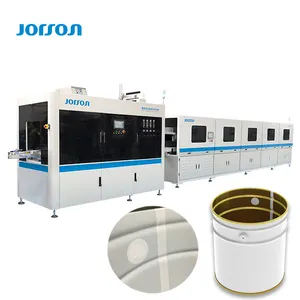 JORSON Metal Round Tin Can Making Production Line Chemical Paint Tinplate Barrel Pail Lug Handle Spot Powder Coating Machine