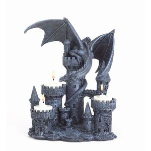 Chandelier en résine fait main personnalisé, motif <span class=keywords><strong>Dragon</strong></span> volant médiéval et Trône de château gothique, pour bougie chauffe-plat, idéal pour Noël et les fêtes - Product Image 1
