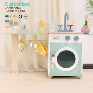 EDULAND Early OEM/ODM CPC Educational Playhouse Eco-Friendly Wooden Manufacturer Simulation <strong>Washing</strong> Machine Toy Role-Playing - Product Image 1