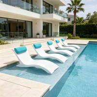 Chaise longue de piscine, chaise inclinable d'extérieur, mobilier de détente en plastique PE imperméable pour fête au bord de la piscine, jardin, hôtel