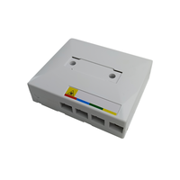 Boîtier de jonction de bureau en plastique ABS blanc à 4 ports pour fibre optique, boîte de raccordement FTTH, mini-boîte de distribution de fibre optique pour usage domestique