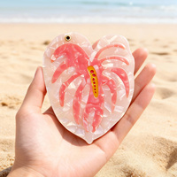 Miroir de poche compact personnalisé avec motif imprimé en forme de fleur d'anthurium pour usage promotionnel – Miroir de poche personnalisé