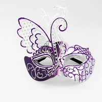 Masque de luxe haut de gamme en fer, masque papillon, accessoires de fête de Noël et de carnaval