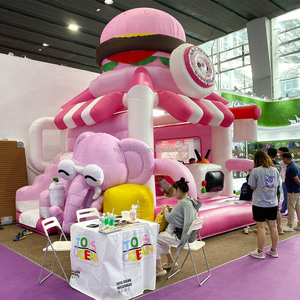 Château gonflable commercial personnalisé, grand éléphant, combo toboggan, trampoline, adapté à la <span class=keywords><strong>location</strong></span> de fête pour enfants - Product Image 2