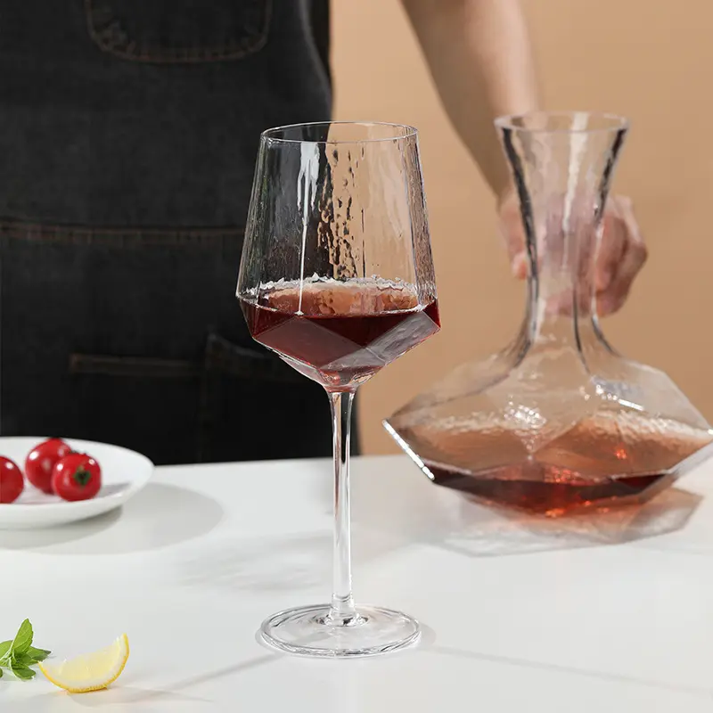 Set di dispenser per vino a grana fredda con diamante in vetro di cristallo per uso domestico creativo