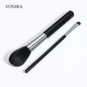 Juego de brochas de maquillaje Vonira Beauty Factory Custom Private Label, Kit de brochas de maquillaje sintéticas naturales de 11 piezas, virola de cobre plateado - Product Image 5