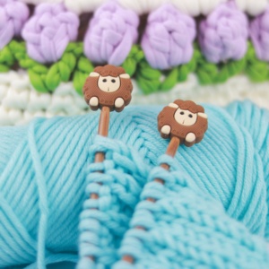 Protections d'aiguilles à tricoter anti-déchirure en silicone motif mouton, accessoires de protection pour ciseaux de couture et pointes d'aiguilles - Product Image 2