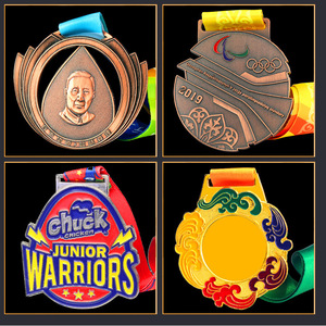 Médailles personnalisées en métal Shengwang, alliage de zinc, pour marathon, course à pied, taekwondo, badges avec impression de logo, support des lots mixtes - Product Image 1