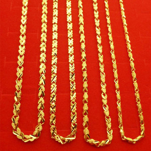 Semplice classico 24k rame placcato oro amore cuore catena di pesce collana di gioielli per le donne festa di nozze gioielli in oro - Product Image 1