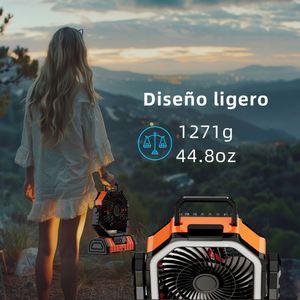 Ventilador Portátil LED Recargable para Exteriores, Modelo Privado de Fábrica, con Control Remoto Inteligente F6, Ventilador para Camping - Product Image 4