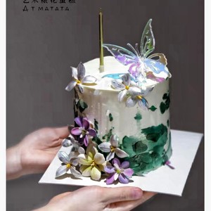 ของตกแต่งเค้กผีเสื้ออะคริลิค 3 มิติ สีรุ้ง สำหรับวันวาเลนไทน์ วันแม่ วันสตรี - Product Image 2