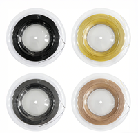 Cordage de raquette de tennis rond professionnel OEM - Matériau polyester - Durable - Excellente sensation au toucher - Noir/Blanc nacré/Doré/Gris (Pour l'exportation)