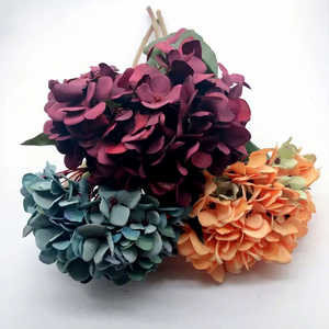 Decoración para Fiestas MSFAME, Flor de Hortensia de Seda Rosa Hecha a Mano, para Bodas - Product Image 1