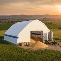 Structure de tente d'entrepôt en acier galvanisé certifiée pour la construction de hangars ronds, abris, conteneurs de stockage et structures à armature circulaire, pour applications minières et arènes