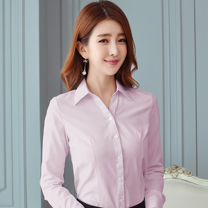 Camicia da donna a manica lunga elasticizzata Casual abbigliamento <span class=keywords><strong>maschile</strong></span> di alta qualità in tinta unita <span class=keywords><strong>blusa</strong></span> da donna d'affari - Product Image 6