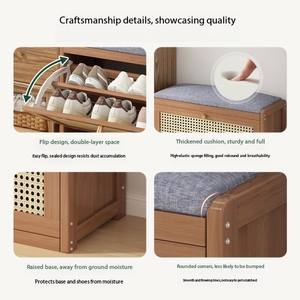 Banco <span class=keywords><strong>de</strong></span> Almacenamiento <span class=keywords><strong>de</strong></span> Zapatos <span class=keywords><strong>de</strong></span> Bambú <span class=keywords><strong>de</strong></span> Estilo Moderno para la <span class=keywords><strong>Entrada</strong></span>, Utilizado para la Puerta <span class=keywords><strong>de</strong></span> <span class=keywords><strong>Entrada</strong></span> <span class=keywords><strong>de</strong></span> la Sala <span class=keywords><strong>de</strong></span> Estar Familiar con Cojín. - Product Image 4