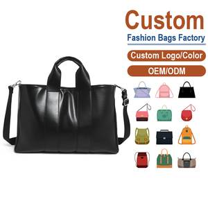 Factory Custom Unisex Laptop Tote <b>Bag</b> Premium PU Leather Large Capacity Shoulder Handbag for <b>Work</b> Travel - Product Image 1