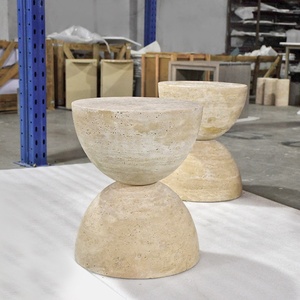 Oem ODM phong cách hiện đại travertine bên bàn cà phê <span class=keywords><strong>handmade</strong></span> đồ nội thất bằng đá tự nhiên cho phòng khách phòng ngủ khách sạn đồ nội thất nhà - Product Image 2