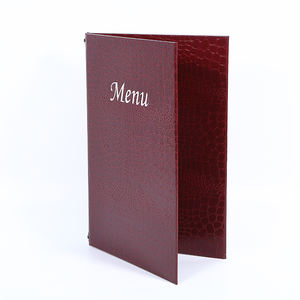 Carpeta de Menú A4 Personalizada de Piel Sintética de Cocodrilo, Porta Menús de Restaurante con Cordón de Goma, Cubierta de Menú de Cuero - Product Image 4