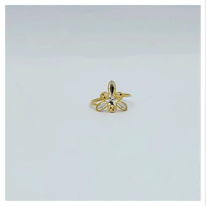 Bague élégante en or avec fleurs et diamants pour femme, design luxueux à pétales ouverts, parfaite pour les mariages, les fiançailles, les fêtes et l'usage quotidien - Product Image 1