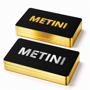 Carte de visite et carte de remerciement personnalisées avec logo en feuille d'or de luxe pour petites entreprises - Product Image 1