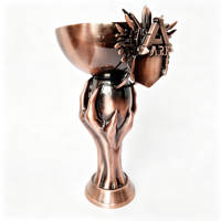 Trophée Métallique Esports Personnalisé, Plaque de Récompense en Bronze Antique avec Couronne Pointue et Bouclier, pour Champion de Jeu