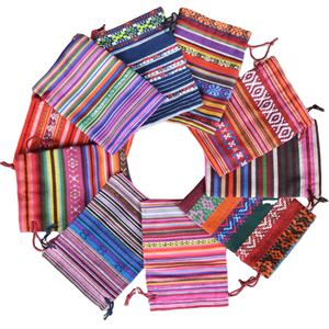 بيع بالجملة رباط مسامي على الطراز العرقي البوهيمي Pouches LW أكياس من الكتان القطني Opp للأساور والنظارات والحفلات - Product Image 1