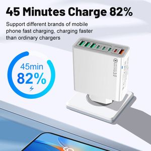 4USB + 4Type-C 8-Port Fast Charger QC3.0 หัวชาร์จหลายอินเทอร์เฟซสำหรับโทรศัพท์และแท็บเล็ต - Product Image 2