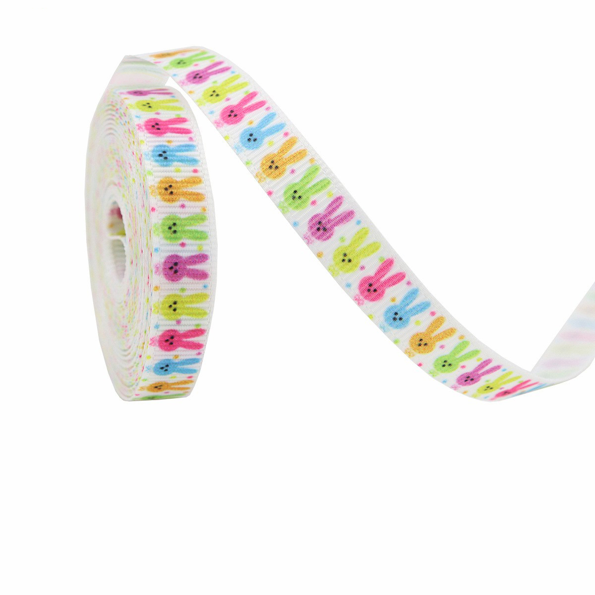 White-Colorful Bunny-1cm*10 Yards