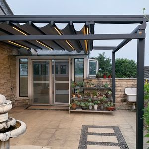 Toldo Plegable Deslizante de Aluminio - Sistema de <span class=keywords><strong>Rieles</strong></span> <span class=keywords><strong>para</strong></span> un Funcionamiento Suave, Cobertura Flexible con Techo de Tela Impermeable - Product Image 2