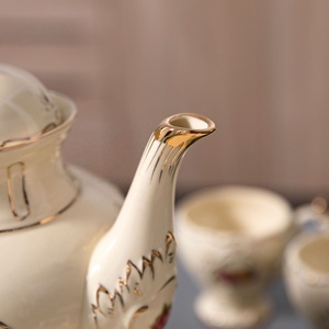 Ensemble de thé et de café de style européen à bas prix avec motif de roses de palais - Product Image 6